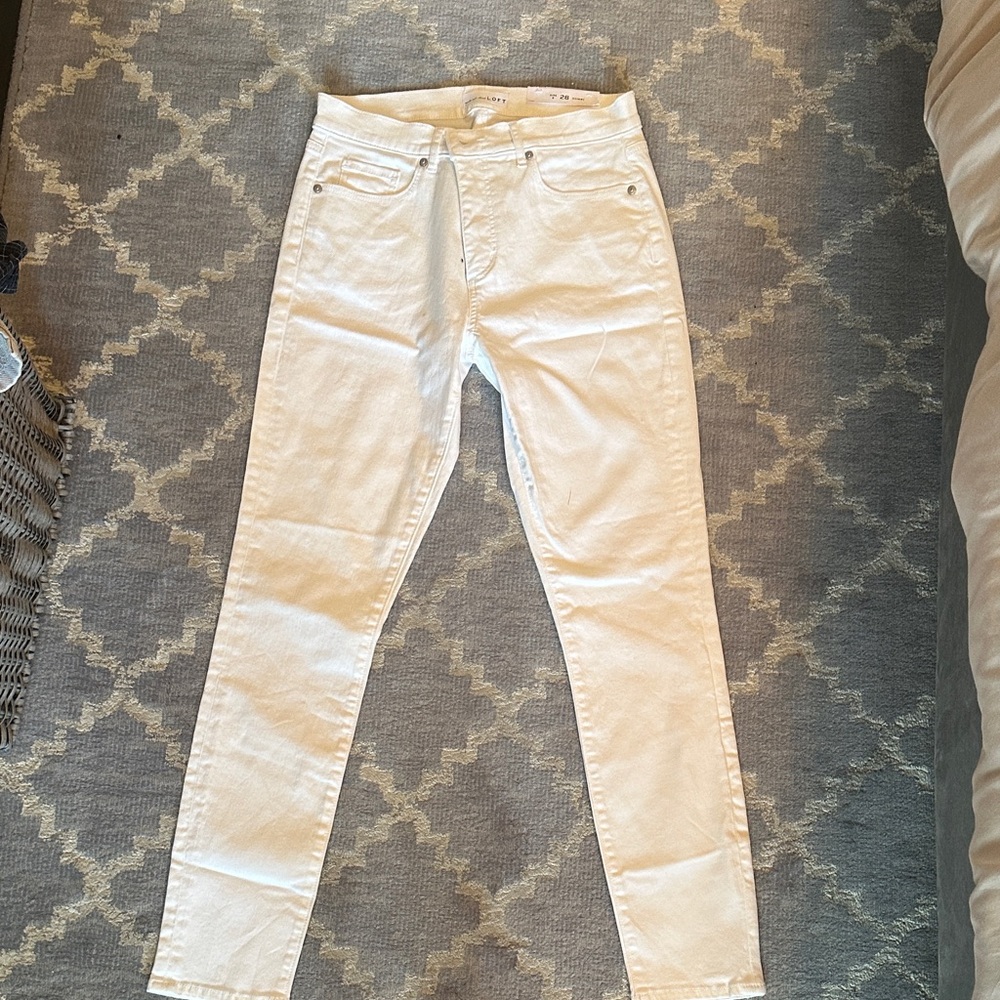 LOFT High Rise Off-White Jeans